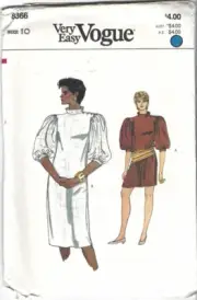 Vogue Sewing Pattern 8366, Vintage Pullover Dress with Variations Size 10, Uncut