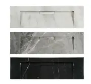 NEW Hand Crafted Marble nature stone wash Basin Hermès matt grey Black wall hung