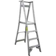 Indalex 4 Step Aluminium Platform Ladder w/ Wheels