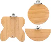 SEWOART 3pcs Wooden Bird Toy Parrot Platform Chewing Adventure Game Parrot Supplies