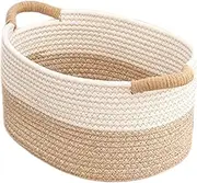 [Fenteer] Rope Woven Baskets for Organizing, Gift Basket Empty Toy Basket Woven Rope Storage Basket for Bedroom Tabletop Clothes, 22cmx16cmx11cm