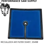 NEW AIR FILTER FIT MCCULLOCH CHAINSAW PART NUMBERS 51157, 55497, 55498, 67931