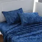 Sheet Set Ultra Soft Brushed Microfiber Paisley Printed Bed Sheet Set Deep P