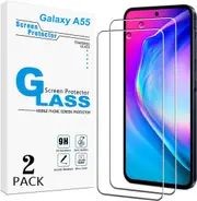 [2 Pack] Screen Protector for Samsung Galaxy A55 5G Tempered Glass, Anti Scratch, Bubble Free, 9H Hardness, Case Friendly