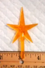 Ceramic Christmas Tree Topper Medium Gold 2" STAR VINTAGE RARE