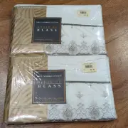 2 x NEW Bill Blass Springmaid Twin Flat Sheet, Annelise Gold, 200 Thread Count