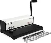 Rayson PT1202 Coil Binding Machine, 3:1 Pitch, 32 Hole Punch for Spiral & Click Binding Spines, Metal Spiral Binder Hole Punch, Punches 12 Sheets at a Time