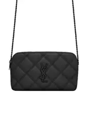 Saint Laurent Becky Double Zip Pouch in Quilted Lambskin
