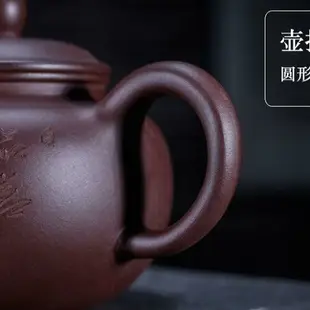 純手工茶壺 泡茶壺 砂壺 茶壺 宜興丁山紫砂壺名家全純手 原礦老紫泥掇球壺家用送禮泡茶具套裝