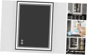24x32 inches LED Bathroom Mirror with Lights 3 Colors Dimmable Touch Sensor