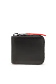 [Diesel] Diesel - Leather zip wallet with logo zip - Small Wallets - Man - Black UNI Black