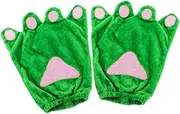 [FELTECHELECTR] 1 Pair Green Claw Gloves for Toddler Alligator Costume Halloween Party Accessories Boys and Girls Dress-up Child Faux Paw Gloves