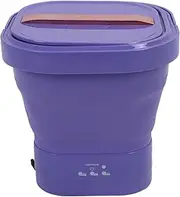 Portable Mini Folding Washing Machine with Powerful Performance for Travel Camping Apartment, Underwear Washing Machine (Purple)