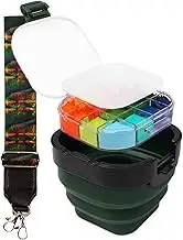 Paint Palette Box 16 Wells, Paint Storage Palette Box with Brush Holders and Paint Basin, Foldable Paint Brush Cleaner Bucket, for Watercolor, Gouache, Acrylic, Oil Paint (Green)