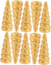 10pcs Unicorn Accessories Unicorn Decorations Unicorn Keychain Gold Hair Clips Headband Hair Ribbons Head Band Easter Hair Adornments Unicorn Horn Hairband Kit Horns Resin Golden