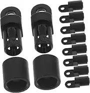 GOOHOCHY 10pcs Bungee Cords with Carabiner Hooks, Black, Nylon, Modern Style, 3.2cm x 1.4cm, Adjustable Strap, Carabiner Fastener