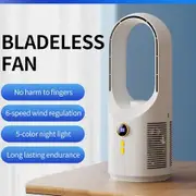 Bladeless Desk Fan, Rechargeable Portable Quiet Office Fan, 6 Speeds, Easy to Clean, Small Tabletop Personal Fan for Office, Living Room, Bedroom