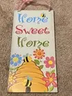 New Home Sweet Home Wood Sign Hanging Bees Flowers Beehive Spring Summer