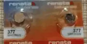 2 Pieces 377 SR626SW Batteries by Renata Exp. 10/2027 FREE SHIPPING