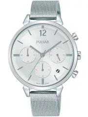Pulsar Chronograph PT3943X1 Silver Stainless Steel Womens Watch