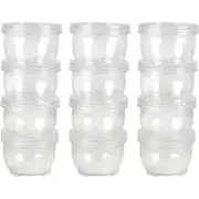 3x 4pc Home Expression 240ml Plastic Containers Twist Stackable Food Storage CLR