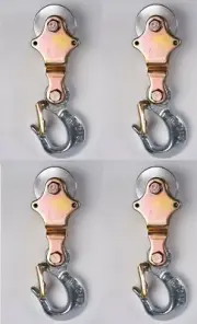4xWire Rope Pulley Block 1Ton Swivel Eye Hoist Hook Snatch Block Sheave Anodized