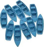 HONITANO 10pcs Mini Yacht Dollhouse Small Sailboat Nautical Boat Fairy Speedboat Miniatures Tiny Decoration Yacht Model Sailing Boat Coastal Garden Theme Kit Boat Resin Blue