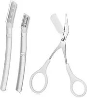 Healeved 1Set Eyebrow Trimming Kit Eyebrow Scissors Razor Lightweight Portable Grooming Tools for Precise Eyebrow Shaping Durable Safe Eyebrow Grooming Kit for Travel