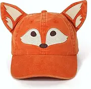 [INNObeta] Fox Gifts Cap for Women, Cute & Funny Fox Hat with Ears Design Adjustable Embroidered Animals Baseball Cap Gifts for Birthday, Christmas, Adjustable, Medium-Large