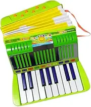 HXBER Mini 17-Key 6-bass Accordion ABS Material with Buckle Musical Instrument for Beginners Lightweight Button Accordion Hand-Eye Coordination Stage Performance