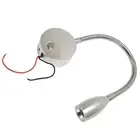 (Silver)LED RV Gooseneck Bed Light With USB Port Type C Port Touch Control GE
