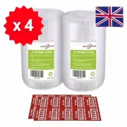 4x Twin-Pack Bubble Packaging Wrap Rolls 300mm x 88m Total + 80 Fragile Stickers