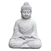 Vintage Garden Buddha Statue Indoor Outdoor Garden Zen Buddhism Figurine Sculpture Home Office Store Decor Ornament Gray