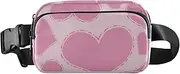 [Amooorous] Peach Heart Fashionable Fanny Waist Pack for Men Women Mini Crossbody Sport Bag with Adjustable Strap for Travel Shopping Running, Peach Heart, 1 size