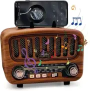 Retro Radio with Bluetooth, AM/FM/SW Retro Radio with Bluetooth 5.0, Nostalgia R