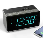 Alarm Clock Radio-Bluetooth Stereo Speakers,FM Radio,Dual Alarm,Snooze,Bright...