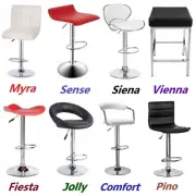 New PU PVC Leather Bar Stool Kitchen Chair Gas Lift Black White Red free AU post