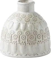 Flower Vase White Ceramic Vases Handmade Vase Dried Flowers Living Room Home Decor Decorative Home Ornament Simple Shelf Decor for Centerpieces, Kitchen, Office