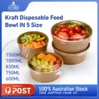 Disposable Kraft Food Paper Bowls Salad Soup Icecream Bowl Cup Take Away Bowls