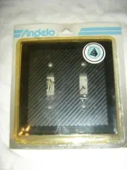 BEVELED ETCHED GLASS DOUBLE LIGHT SWITCH PLATE OUTLET COVER