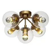 Moet LED 5Lights Gold Flush CTC Brass Clear Glass | Replica Modo Jason Miller