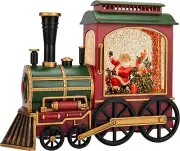 Christmas Snow Globe Lantern-Santa in Musical Train ​LED Glittering with 6H Time