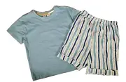 BNWT Boys Sz 7 Anko Brand Green Vertical Stripe Summer PJ Pyjamas Set