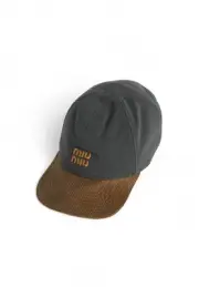 Miu Miu Denim & Corduroy Baseball Cap Gray 5HC369 2CWD F0031 139801375