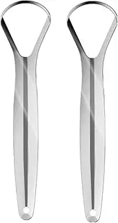 Y-Kelin Stainless Steel Tongue Scraper Metal Brush Eco-Friendly Reusable & W5G8 Breath Cleaner Fresh Care Oral