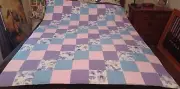 COUNTRY COTTAGE BUTTERFLIES FLORAL FLANNEL PATCHWORK THROW QUILT - BRAND NEW