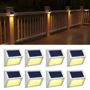 8pcs Decorative Solar Garden LED Lights Outdoor Yard Step Stairs Wall Lighting