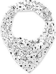 [miaozhen] Silk square lightweight head scarf for men for winter 35.4 Inches Black White unicorns Cloud Star bufanda para mujer, Black White Unicorns Cloud Star