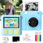 16x Digital Zoom Kids Camera 32GB Instant Print Camera 1080P Cam w/ Print Paper
