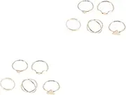[OATIPHO] Rotatable Ring Wrist Stacking Bracers Fidget Knuckle Stackable Wire Bracelet Button Vintage Rings The Ring Women Rings Finger Ring Personality Ring Golden Alloy